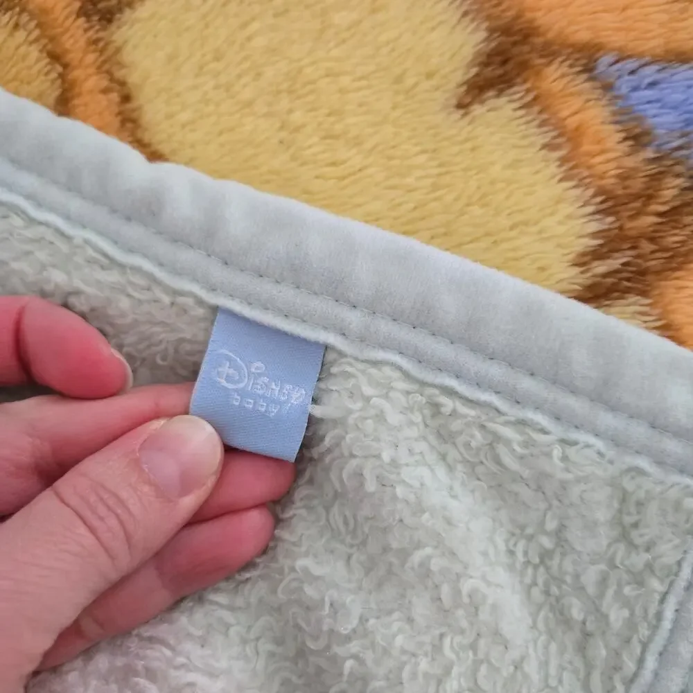 Disney Baby pastel green Winnie the Pooh, Tiger, Piglet soft blanket
